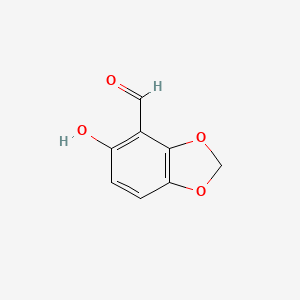 molecular formula C8H6O4 B2511831 5-Hydroxy-1,3-benzodioxole-4-carbaldehyde CAS No. 154392-17-3