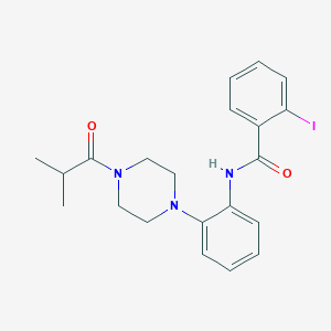 molecular formula C21H24IN3O2 B251184 2-iodo-N-[2-(4-isobutyryl-1-piperazinyl)phenyl]benzamide 