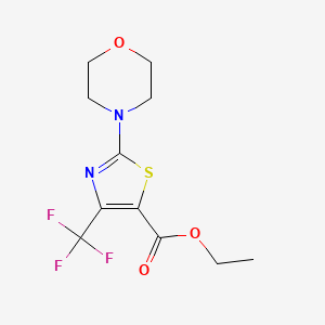 molecular formula C11H13F3N2O3S B2511842 Ethyl 2-(morpholin-4-yl)-4-trifluoromethyl-1,3-thiazole-5-carboxylate CAS No. 338392-97-5
