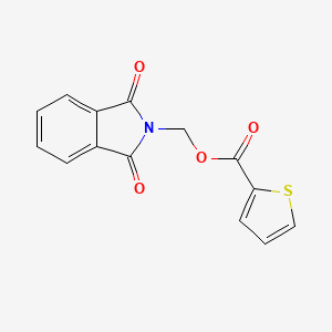 molecular formula C14H9NO4S B2511844 (1,3-二氧代异吲哚-2-基)甲基噻吩-2-羧酸酯 CAS No. 536722-02-8