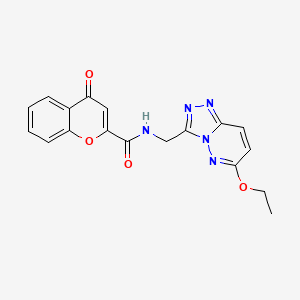 molecular formula C18H15N5O4 B2511848 N-((6-乙氧基-[1,2,4]三唑并[4,3-b]哒嗪-3-基)甲基)-4-氧代-4H-色烯-2-甲酰胺 CAS No. 2034372-41-1
