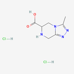 molecular formula C7H12Cl2N4O2 B2511859 3-methyl-5H,6H,7H,8H-[1,2,4]triazolo[4,3-a]pyrazine-6-carboxylic acid dihydrochloride CAS No. 2094118-27-9