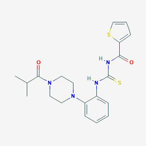 molecular formula C20H24N4O2S2 B251186 N-[2-(4-isobutyryl-1-piperazinyl)phenyl]-N'-(2-thienylcarbonyl)thiourea 