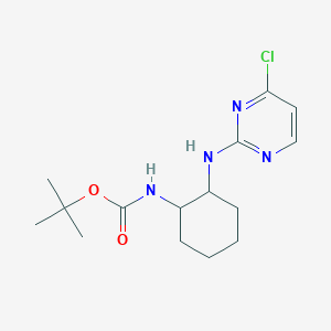 molecular formula C15H23ClN4O2 B2511860 tert-Butyl (2-((4-chloropyrimidin-2-yl)amino)cyclohexyl)carbamate CAS No. 1289385-53-0