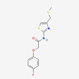 molecular formula C13H13FN2O2S2 B2511866 2-(4-fluorophenoxy)-N-(4-((methylthio)methyl)thiazol-2-yl)acetamide CAS No. 941885-05-8
