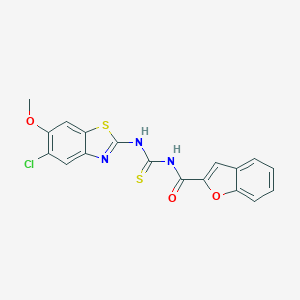 N-[(5-chloro-6-methoxy-1,3-benzothiazol-2-yl)carbamothioyl]-1-benzofuran-2-carboxamide