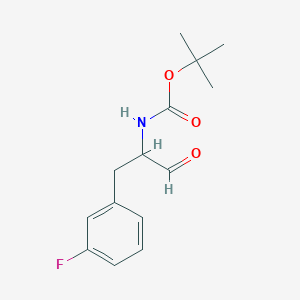 molecular formula C14H18FNO3 B2511880 叔丁基N-[1-(3-氟苯基)-3-氧代丙烷-2-基]氨基甲酸酯 CAS No. 1779792-47-0