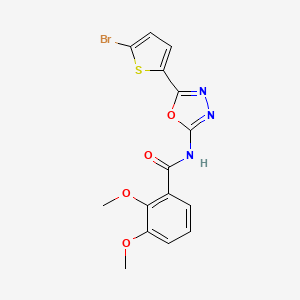 molecular formula C15H12BrN3O4S B2511886 N-(5-(5-bromothiophen-2-yl)-1,3,4-oxadiazol-2-yl)-2,3-dimethoxybenzamide CAS No. 1021131-89-4