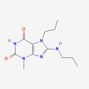 molecular formula C12H19N5O2 B2511888 3-methyl-7-propyl-8-(propylamino)-1H-purine-2,6(3H,7H)-dione CAS No. 923688-62-4