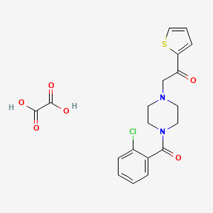molecular formula C19H19ClN2O6S B2511892 2-(4-(2-Chlorobenzoyl)piperazin-1-yl)-1-(thiophen-2-yl)ethanone oxalate CAS No. 1351647-85-2
