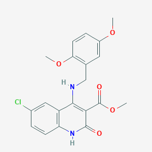 molecular formula C20H19ClN2O5 B2511897 Methyl 6-chloro-4-((2,5-dimethoxybenzyl)amino)-2-oxo-1,2-dihydroquinoline-3-carboxylate CAS No. 1251625-43-0