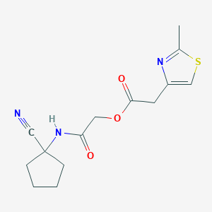 molecular formula C14H17N3O3S B2511906 [(1-Cyanocyclopentyl)carbamoyl]methyl 2-(2-methyl-1,3-thiazol-4-yl)acetate CAS No. 1037919-39-3