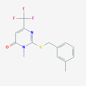 3-Methyl-2-((3-methylbenzyl)sulfanyl)-6-(trifluoromethyl)-4(3H)-pyrimidinone