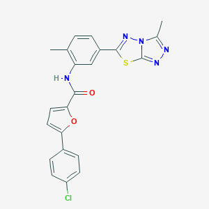 molecular formula C22H16ClN5O2S B251191 5-(4-chlorophenyl)-N-[2-methyl-5-(3-methyl[1,2,4]triazolo[3,4-b][1,3,4]thiadiazol-6-yl)phenyl]-2-furamide 