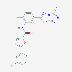 5-(3-chlorophenyl)-N-[2-methyl-5-(3-methyl-[1,2,4]triazolo[3,4-b][1,3,4]thiadiazol-6-yl)phenyl]-2-furancarboxamide