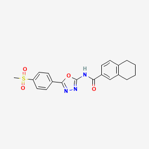 N-[5-(4-methylsulfonylphenyl)-1,3,4-oxadiazol-2-yl]-5,6,7,8-tetrahydronaphthalene-2-carboxamide