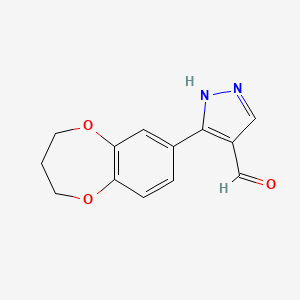 3-(3,4-dihydro-2H-1,5-benzodioxepin-7-yl)-1H-pyrazole-4-carbaldehyde