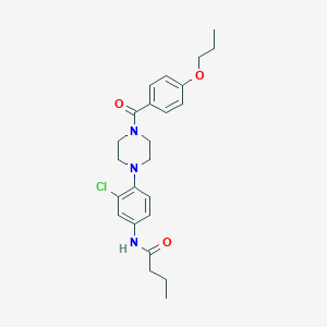 molecular formula C24H30ClN3O3 B251194 N-{3-chloro-4-[4-(4-propoxybenzoyl)-1-piperazinyl]phenyl}butanamide 