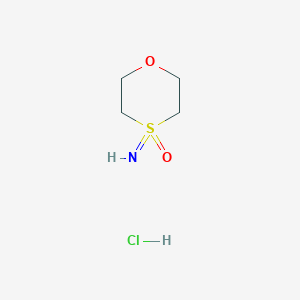molecular formula C4H10ClNO2S B2511947 4-亚氨基-1,4-氧杂环硫烷 4-氧化物；盐酸盐 CAS No. 2377035-65-7