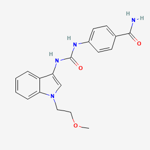 4-(3-(1-(2-methoxyethyl)-1H-indol-3-yl)ureido)benzamide