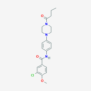 N-[4-(4-butanoylpiperazin-1-yl)phenyl]-3-chloro-4-methoxybenzamide