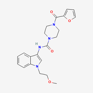 molecular formula C21H24N4O4 B2511955 4-(furan-2-carbonyl)-N-(1-(2-methoxyethyl)-1H-indol-3-yl)piperazine-1-carboxamide CAS No. 941988-36-9