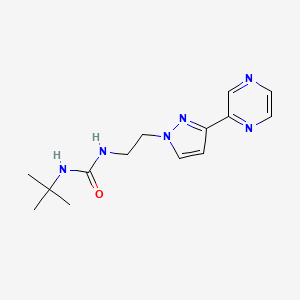 molecular formula C14H20N6O B2511975 1-(tert-butyl)-3-(2-(3-(pyrazin-2-yl)-1H-pyrazol-1-yl)ethyl)urea CAS No. 2034415-43-3