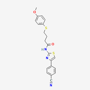 N-(4-(4-cyanophenyl)thiazol-2-yl)-4-((4-methoxyphenyl)thio)butanamide
