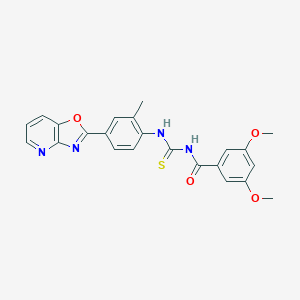 molecular formula C23H20N4O4S B251198 3,5-dimethoxy-N-[[2-methyl-4-([1,3]oxazolo[4,5-b]pyridin-2-yl)phenyl]carbamothioyl]benzamide 