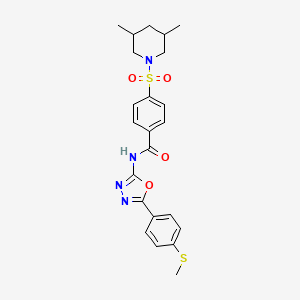 4-((3,5-dimethylpiperidin-1-yl)sulfonyl)-N-(5-(4-(methylthio)phenyl)-1,3,4-oxadiazol-2-yl)benzamide