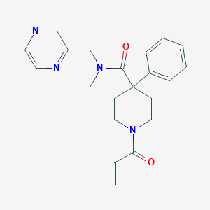 N-Methyl-4-phenyl-1-prop-2-enoyl-N-(pyrazin-2-ylmethyl)piperidine-4-carboxamide