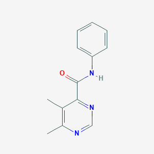 molecular formula C13H13N3O B2511993 5,6-Dimethyl-N-phenylpyrimidine-4-carboxamide CAS No. 2415569-10-5