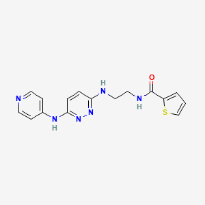 molecular formula C16H16N6OS B2511994 N-(2-((6-(pyridin-4-ylamino)pyridazin-3-yl)amino)ethyl)thiophene-2-carboxamide CAS No. 1020978-34-0