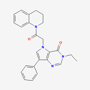 molecular formula C25H24N4O2 B2511996 5-(2-(3,4-dihydroquinolin-1(2H)-yl)-2-oxoethyl)-3-ethyl-7-phenyl-3H-pyrrolo[3,2-d]pyrimidin-4(5H)-one CAS No. 1251579-52-8