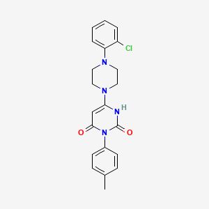 molecular formula C21H21ClN4O2 B2512022 6-(4-(2-chlorophenyl)piperazin-1-yl)-3-(p-tolyl)pyrimidine-2,4(1H,3H)-dione CAS No. 847399-50-2