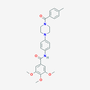 molecular formula C28H31N3O5 B251203 3,4,5-Trimethoxy-N-{4-[4-(4-methylbenzoyl)piperazin-1-YL]phenyl}benzamide 