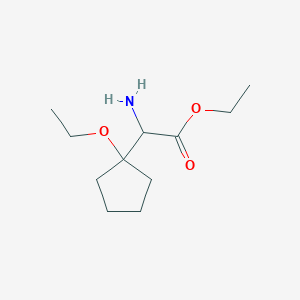 molecular formula C11H21NO3 B2512034 2-氨基-2-(1-乙氧基环戊基)乙酸乙酯 CAS No. 1384534-62-6