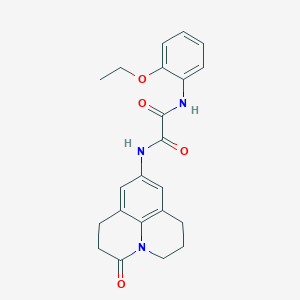 molecular formula C22H23N3O4 B2512035 N1-(2-ethoxyphenyl)-N2-(3-oxo-1,2,3,5,6,7-hexahydropyrido[3,2,1-ij]quinolin-9-yl)oxalamide CAS No. 898423-32-0