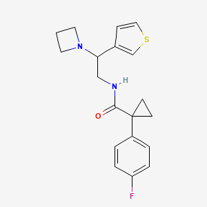 molecular formula C19H21FN2OS B2512041 N-(2-(azetidin-1-yl)-2-(thiophen-3-yl)ethyl)-1-(4-fluorophenyl)cyclopropanecarboxamide CAS No. 2034541-47-2