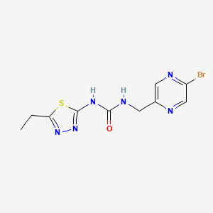 molecular formula C10H11BrN6OS B2512045 1-[(5-Bromopyrazin-2-yl)methyl]-3-(5-ethyl-1,3,4-thiadiazol-2-yl)urea CAS No. 2094662-56-1