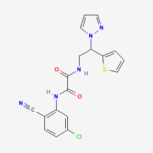 molecular formula C18H14ClN5O2S B2512049 N1-(2-(1H-pyrazol-1-yl)-2-(thiophen-2-yl)ethyl)-N2-(5-chloro-2-cyanophenyl)oxalamide CAS No. 2034345-31-6