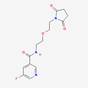 molecular formula C14H16FN3O4 B2512051 N-(2-(2-(2,5-dioxopyrrolidin-1-yl)ethoxy)ethyl)-5-fluoronicotinamide CAS No. 2034538-84-4