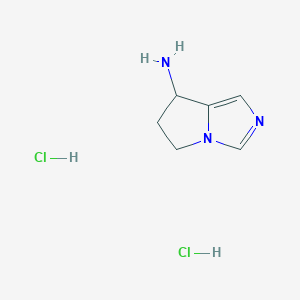 molecular formula C6H11Cl2N3 B2512052 5H,6H,7H-pyrrolo[1,2-c]imidazol-7-amine dihydrochloride CAS No. 1864073-39-1