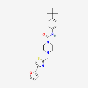molecular formula C23H28N4O2S B2512058 N-(4-(tert-butyl)phenyl)-4-((4-(furan-2-yl)thiazol-2-yl)methyl)piperazine-1-carboxamide CAS No. 1172263-57-8