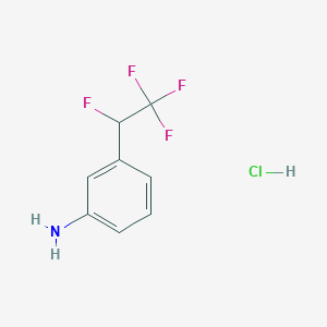 molecular formula C8H8ClF4N B2512065 3-(1,2,2,2-Tetrafluoroethyl)aniline hydrochloride CAS No. 2138544-73-5