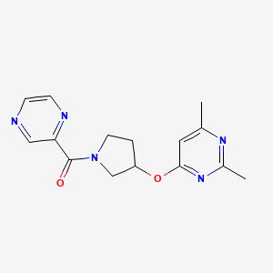 2,4-Dimethyl-6-{[1-(pyrazine-2-carbonyl)pyrrolidin-3-yl]oxy}pyrimidine