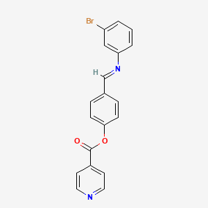 molecular formula C19H13BrN2O2 B2512081 (E)-4-(((3-bromophenyl)imino)methyl)phenyl isonicotinate CAS No. 403830-22-8