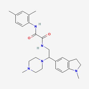 molecular formula C26H35N5O2 B2512086 N1-(2,4-dimethylphenyl)-N2-(2-(1-methylindolin-5-yl)-2-(4-methylpiperazin-1-yl)ethyl)oxalamide CAS No. 922068-72-2