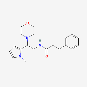 molecular formula C20H27N3O2 B2512091 N-(2-(1-methyl-1H-pyrrol-2-yl)-2-morpholinoethyl)-3-phenylpropanamide CAS No. 1049364-19-3