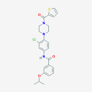 molecular formula C25H26ClN3O3S B251210 N-{3-chloro-4-[4-(2-thienylcarbonyl)-1-piperazinyl]phenyl}-3-isopropoxybenzamide 